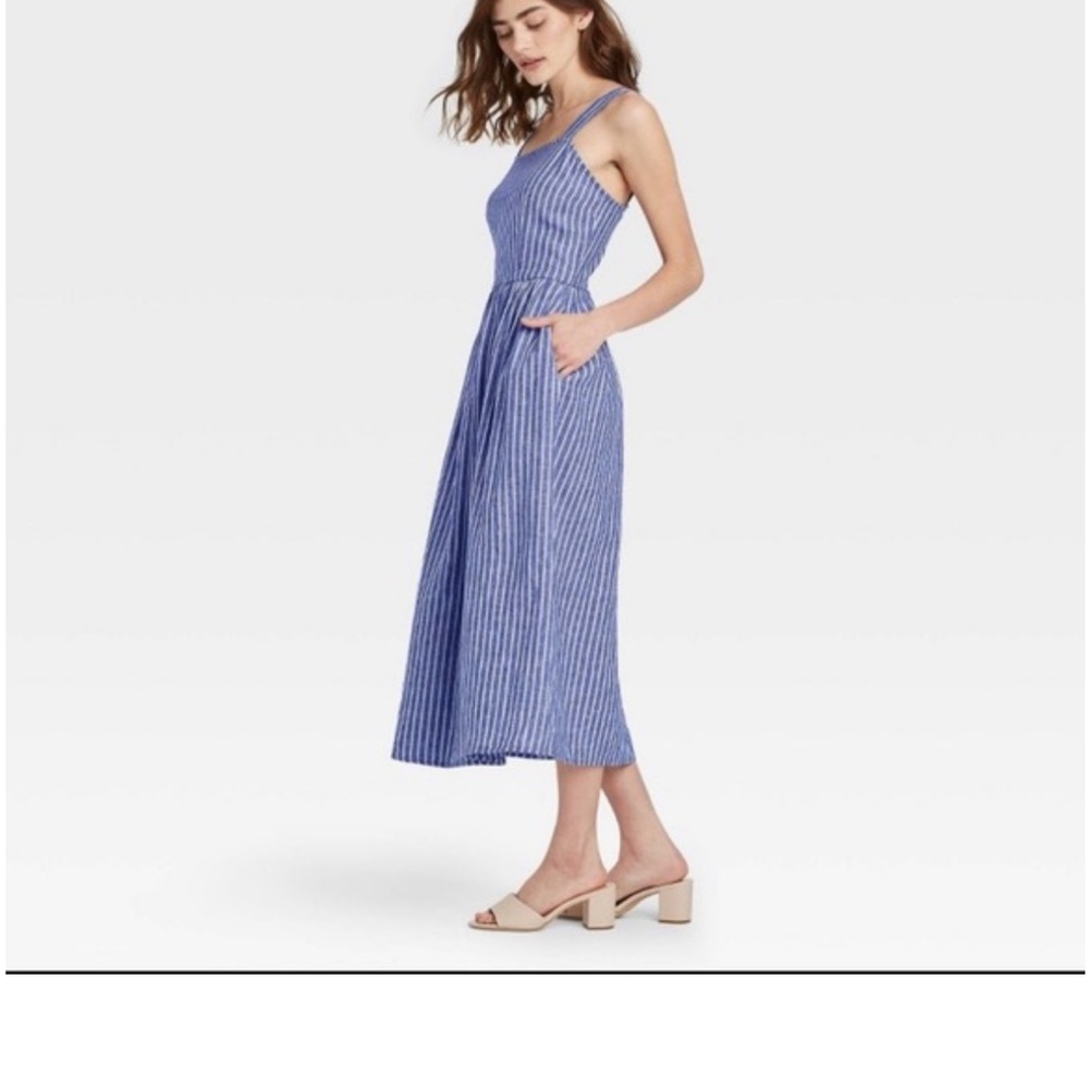 Who what wear striped blue dress